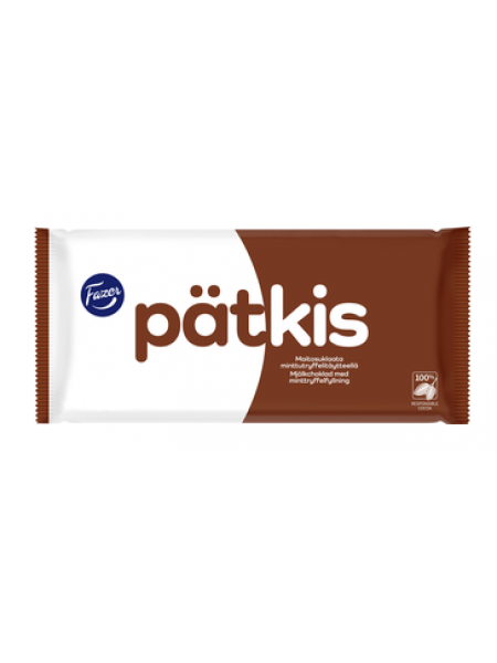 Молочный шоколад с начинкой из мятного трюфеля (40%) Fazer Pätkis 121г