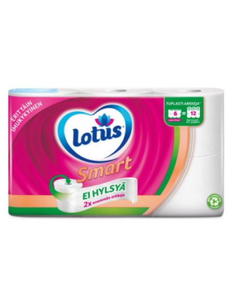 Туалетная бумага Lotus Smart без втулки 6шт