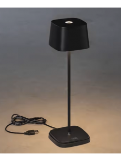 Настольная аккумуляторная лампа Konstsmide Capri уличная черная