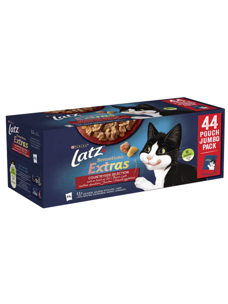 Влажный корм для кошек Latz Sensations Extras 85 г 44шт ассорти