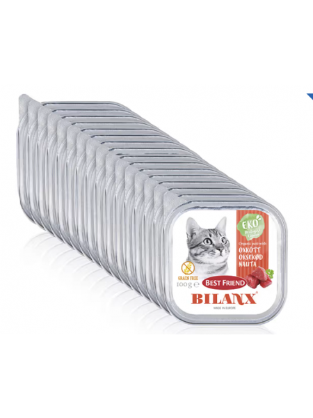 Органический корм для кошек с говядиной Best Friend Bilanx 100 г 16 шт