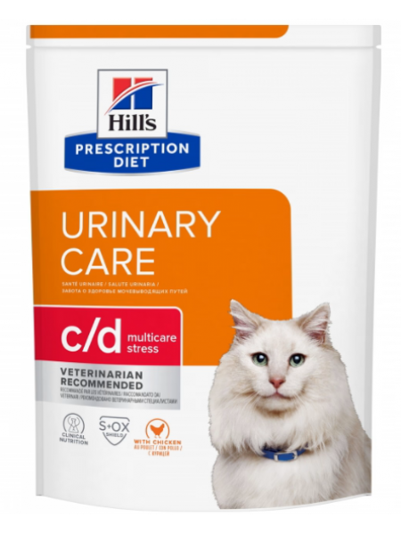 Корм для кошек для борьбы с болезненными инфекциями мочевыводящих путей и стрессом Hills Diet Cat c/d Urinary Stress 1,5 кг
