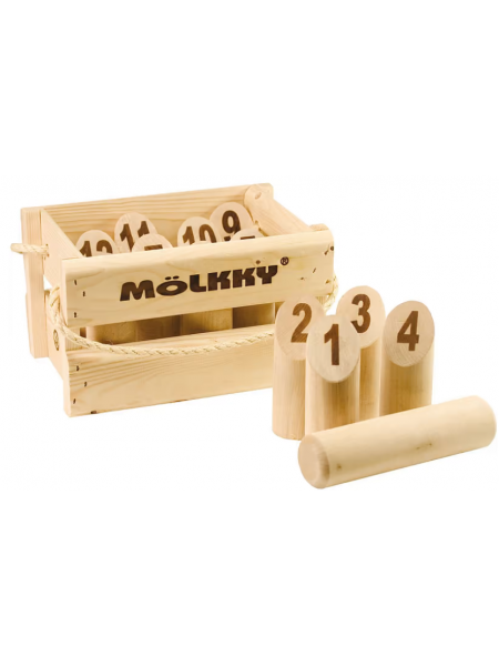 Тактическая дворовая игра Mölkky в деревянном ящике