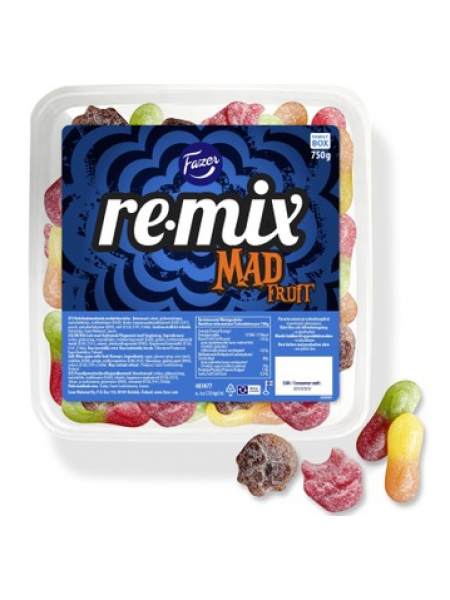 Коробка жевательных конфет Fazer Remix Mad Fruit Mix 750 г