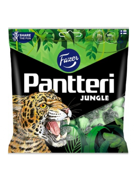 Конфеты лакричные с красным апельсином-ментолом Fazer Panther Jungle Mix 280г