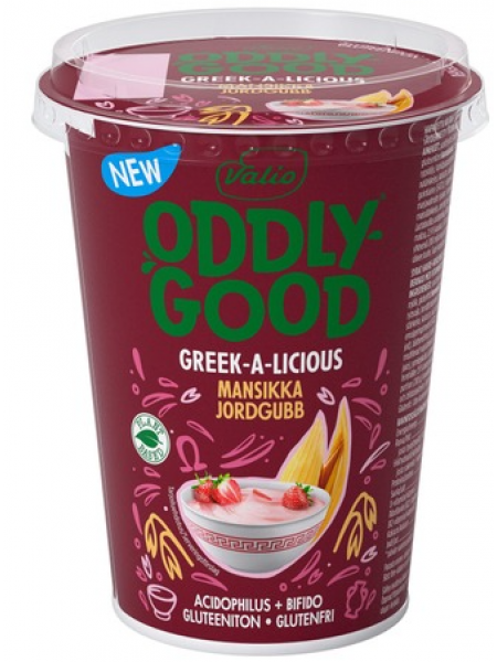 Овсяный йогурт Valio Oddlygood Greek-A-Licious 380г клубника