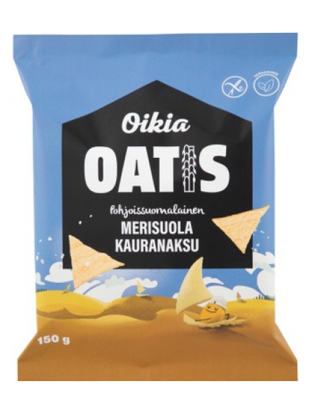 Овсяные чипсы с морской солью Oikia Oatis Merisuola Kauranaksu 150г