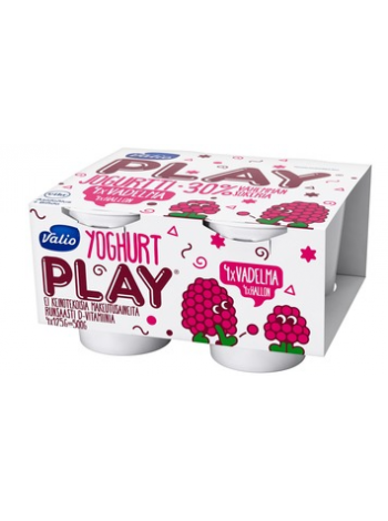 Йогурт с малиной Valio Play Jogurtti 4X125г Vadelma Laktoositon без лактозы
