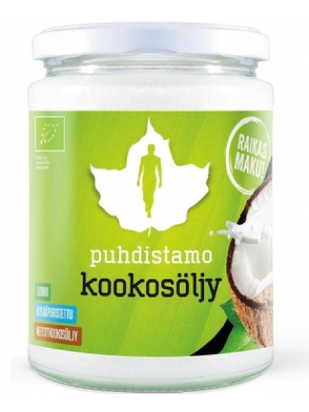 Органическое кокосовое масло холодного отжима Puhdistamo Luomu Kookosöljy 500мл