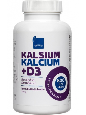 Пищевая добавка с кальцием и витамином D Rainbow Kalsium- Ja D 180шт/225г