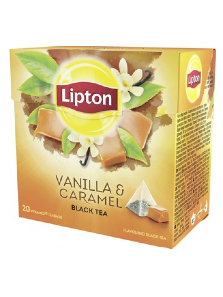 Черный чай в пакетиках Lipton Vanilla Caramel Pyramid 20шт