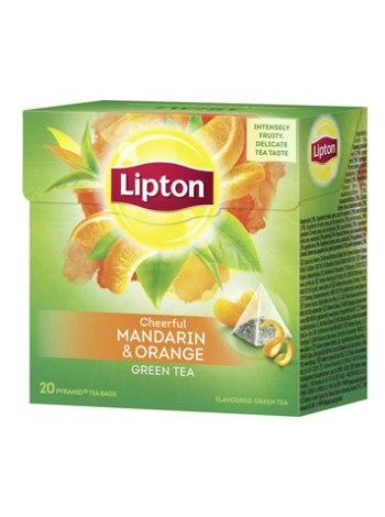 Ароматизированный зеленый чай Lipton Mandarin Orange Pyramidi 20шт в пакетиках
