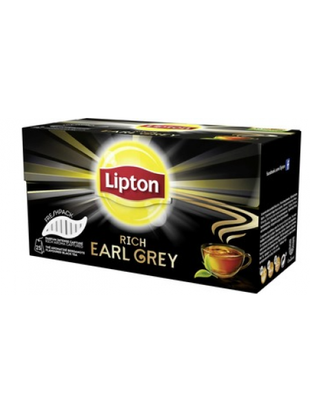 Ароматизированный черный чай с ароматом бергамота Lipton Rich Earl Grey 25шт
