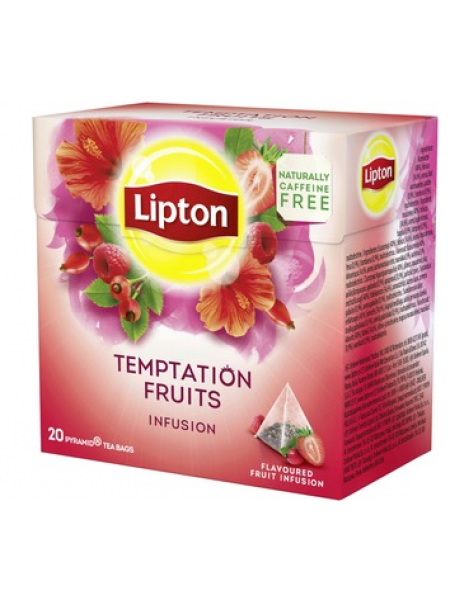 Ароматизированный травяной чай без кофеина Lipton Temptation Fruits Pyramidi 20шт