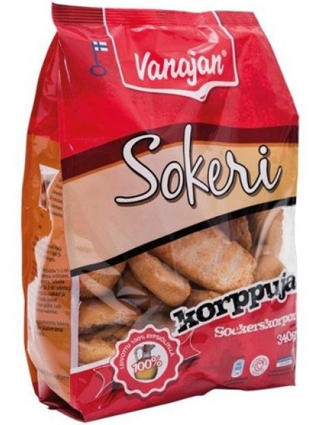Пшеничные сухарики с сахаром Vanajan Sokerikorppuja 340г