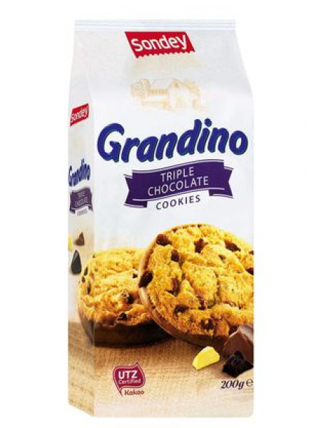 Песочное печенье Sondey Grandino Triple chocolate 200г