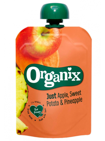 Органическое фруктовое пюре Organix Just Apple сладкий картофель и ананас 100 г с 6 месяцев