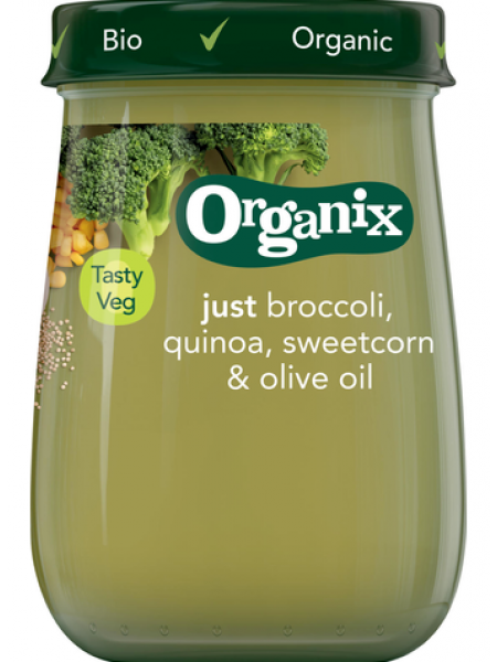 Овощное пюре Organix брокколи,кукурузное, киноа и оливковое масло 190 г с 6 месяцев