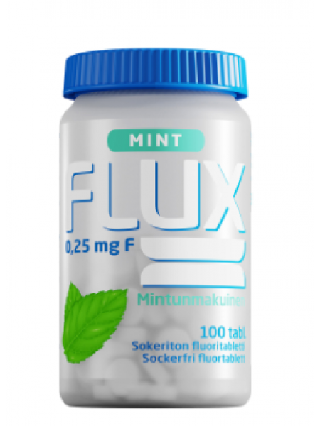 Мятные таблетки Flux Mint с фторидом для зубов 100 шт