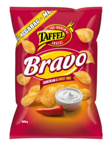 Картофельные чипсы Taffel Bravo со вкусом сладкого чили 305г