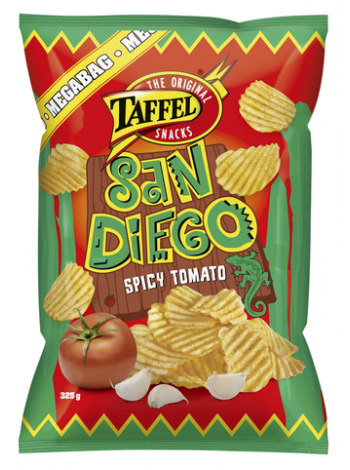 Чипсы картофельные со вкусом острых томатов Taffel San Diego 325 г