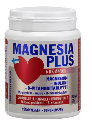Витамины MAGNESIA PLUS магний, инулин и витамин В в таблетках 180 таб