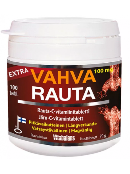 Витамины с железом и витамином С Extra Vahva Rauta 100мг 100шт 
