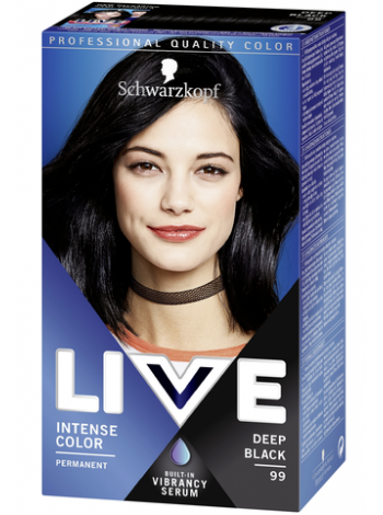 Краска для волос Schwarzkopf Live Intense Color Deep Black 99 насыщенный черный цвет