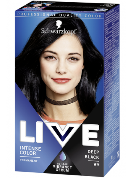 Краска для волос Schwarzkopf Live Intense Color Deep Black 99 насыщенный черный цвет