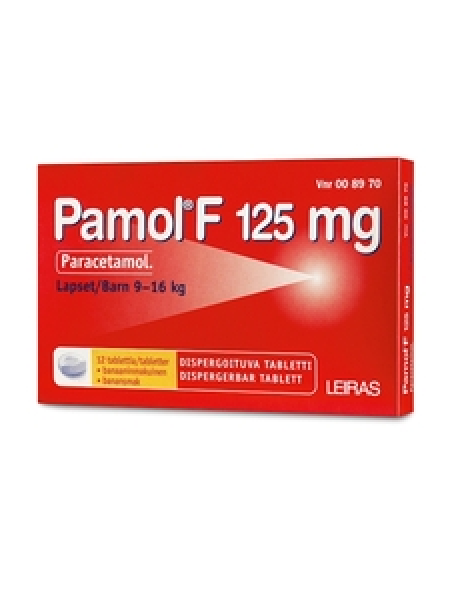 Таблетки растворимые при гриппе и простуде PAMOL F 125 мг 12 шт для детей