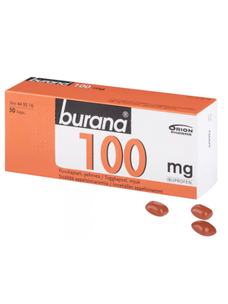 Обезболивающие таблетки BURANA 100 мг 30 таб