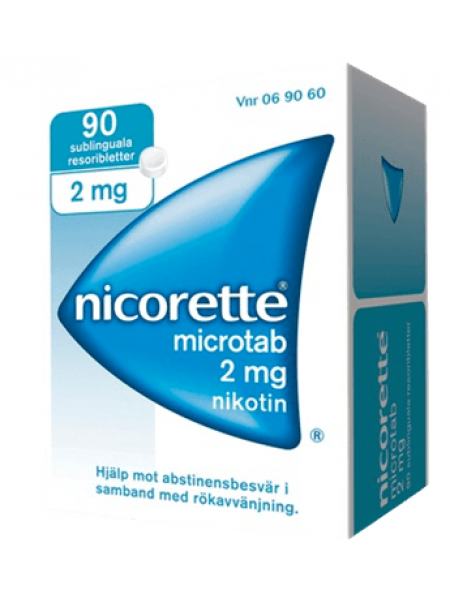 Таблетки от курения Nicorette Microtab 2 мг 90 таблеток для рассасывания