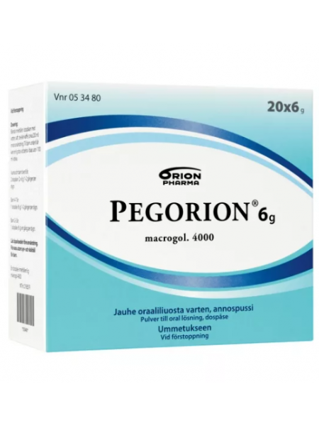 Препарат от запоров Pegorion 6г 20 пакетиков для взрослых и детей