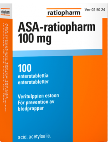 Гастрорэзистентные таблетки ASA-ratiopharm 100мг 100таб