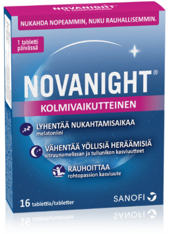 Таблетки при нарушении сна Novanight Melatoniini 16шт