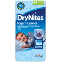Трусики подгузники Huggies DryNites Pyjama pants  4-7лет 10шт для мальчиков
