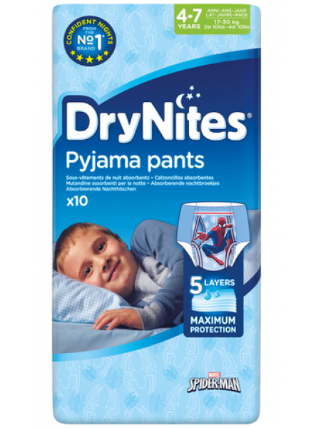 Трусики подгузники Huggies DryNites Pyjama pants  4-7лет 10шт для мальчиков
