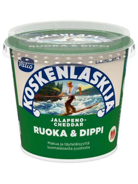 Плавленый сыр Валио Valio Koskenlaskija Ruoka & Dippi Jalapeno-Cheddar 250г Халапеньо-Чеддер без лактозы