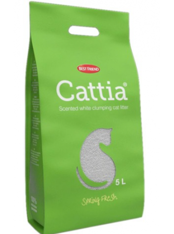 Белый наполнитель для кошачьего туалета Best Friend Cattia Spring Fresh 5л