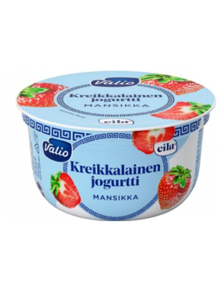 Греческий йогурт Valio Kreikkalainen Jogurtti Mansikka 150г клубника без лактозы