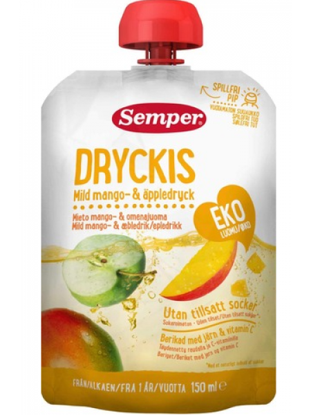 Органический детский сок Semper Dryckis Organic Mango-Apple 150мл