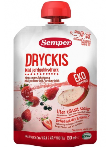 Органический детский сок Semper Dryckis Luomu Mansikkajuoma 150мл
