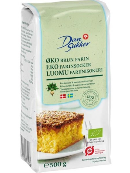 Органический коричневый сахар Dansukker Luomu Fariinisokeri 500г