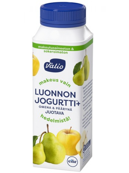 Натуральный йогурт Valio Luonnonjogurtti+ Juotava Omena & Päärynä 2,5 дл яблоки и груша без лактозы