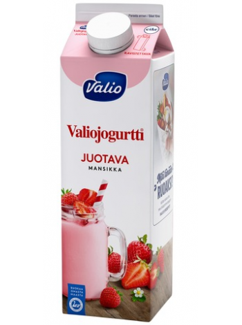 Питьевой йогурт Valio jogurtti Juotava Mansikka 0,95л клубника без лактозы