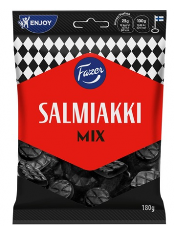 Конфеты с солодкой Fazer Salmiakki Mix 180г