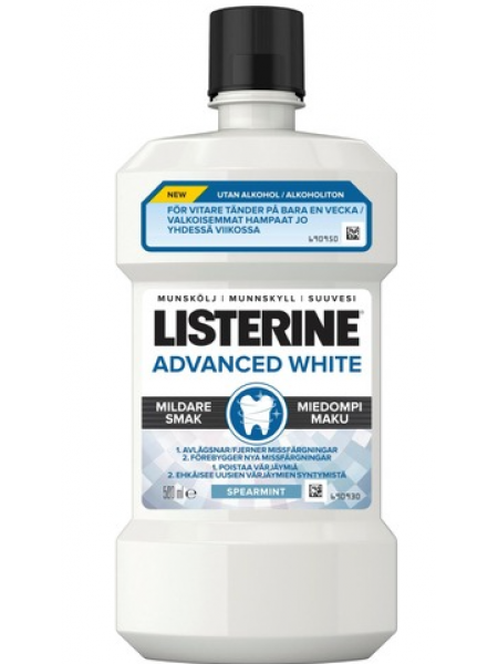 Ополаскиватель для рта Listerine Advanced White Milder Taste Whitening Mouthwash 500 мл