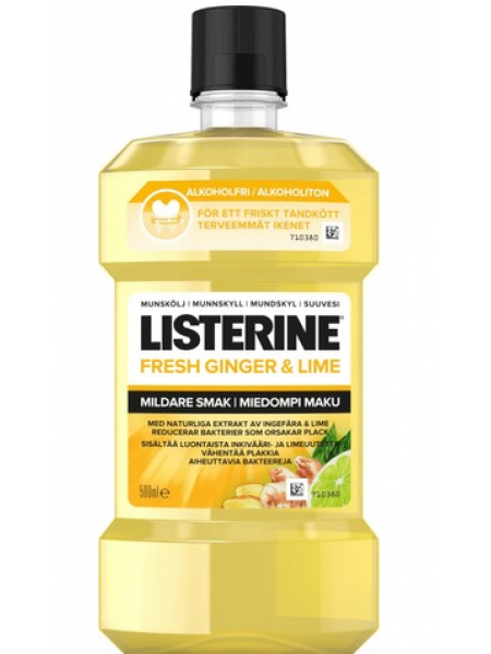 Ополаскиватель для полости рта Listerine Fresh Ginger & Lime с мягким вкусом 500 мл