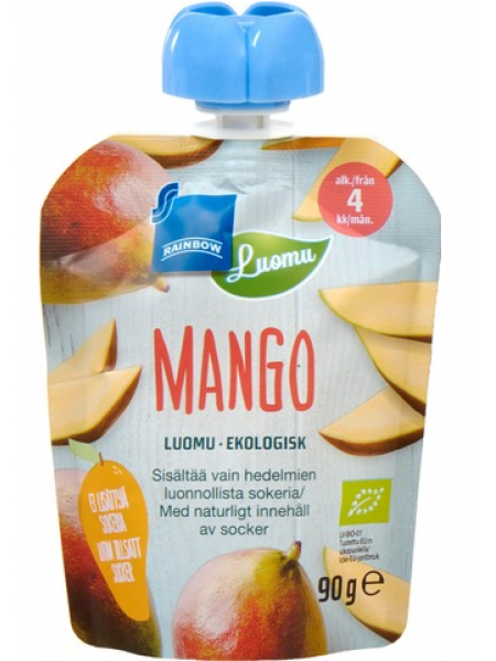 Органическое пюре Rainbow Luomu Mango 90г с 4 месяцев манго