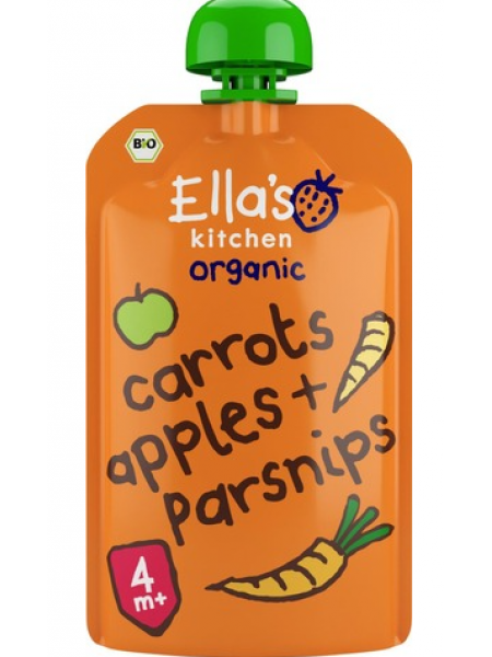 Органическое фруктово-овощное пюре Ella's Kitchen Carrots apples parsnips 120г с 4 месяцев